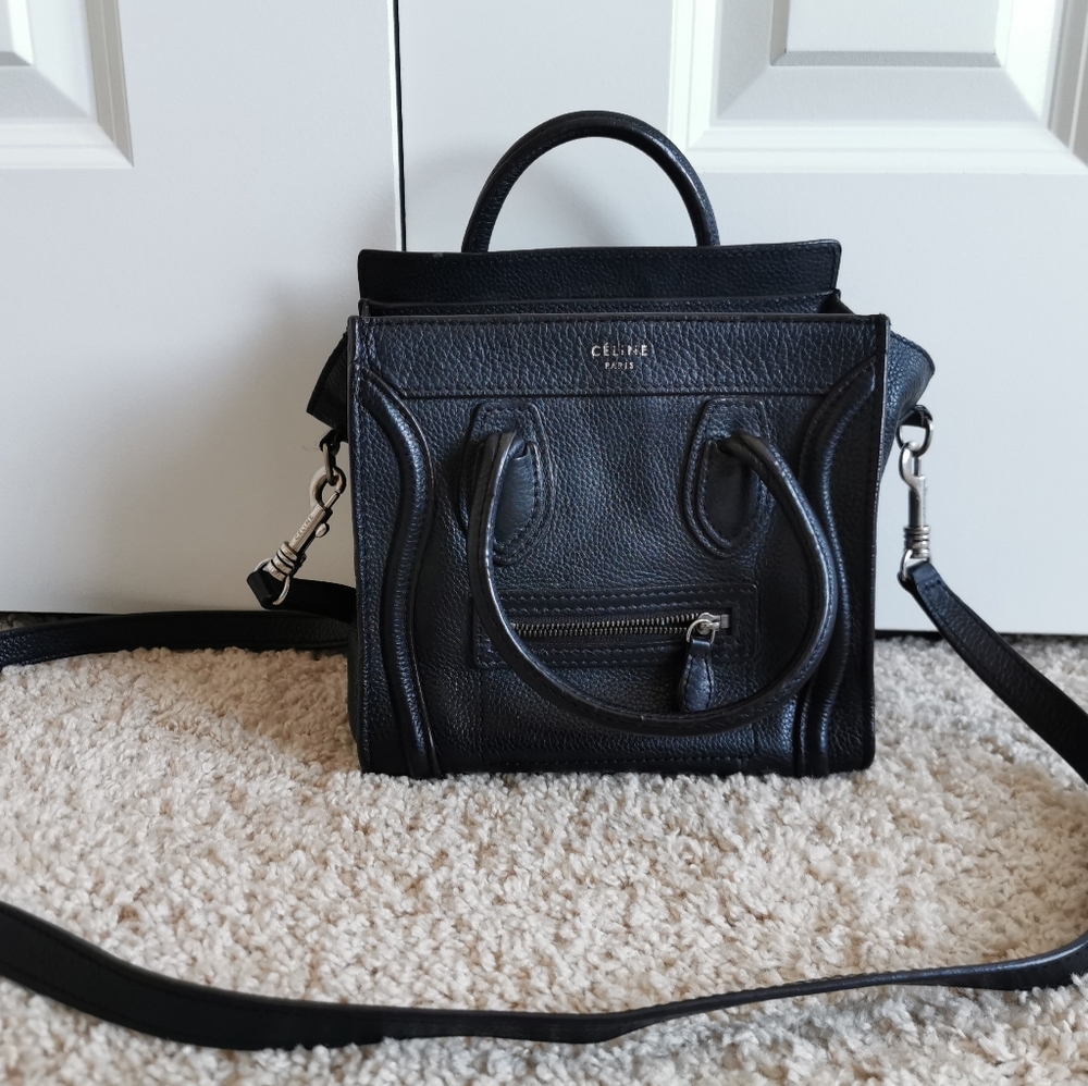 Celine Nano mini Black in clafskin